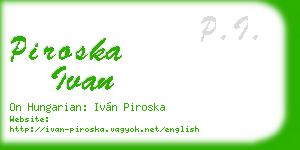 piroska ivan business card