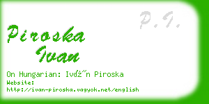 piroska ivan business card